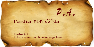 Pandia Alfréda névjegykártya